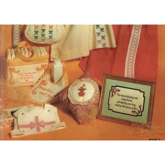 Rainbows, Ribbons and Bows 1981 Vintage Counted Cross Stitch Patterns Book 7 - Picture 3 of 5